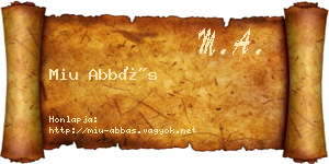 Miu Abbás névjegykártya